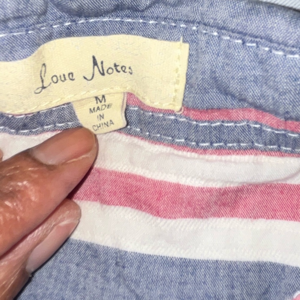 Love Notes Striped Button Down Shirt Button Up Sl… - image 2